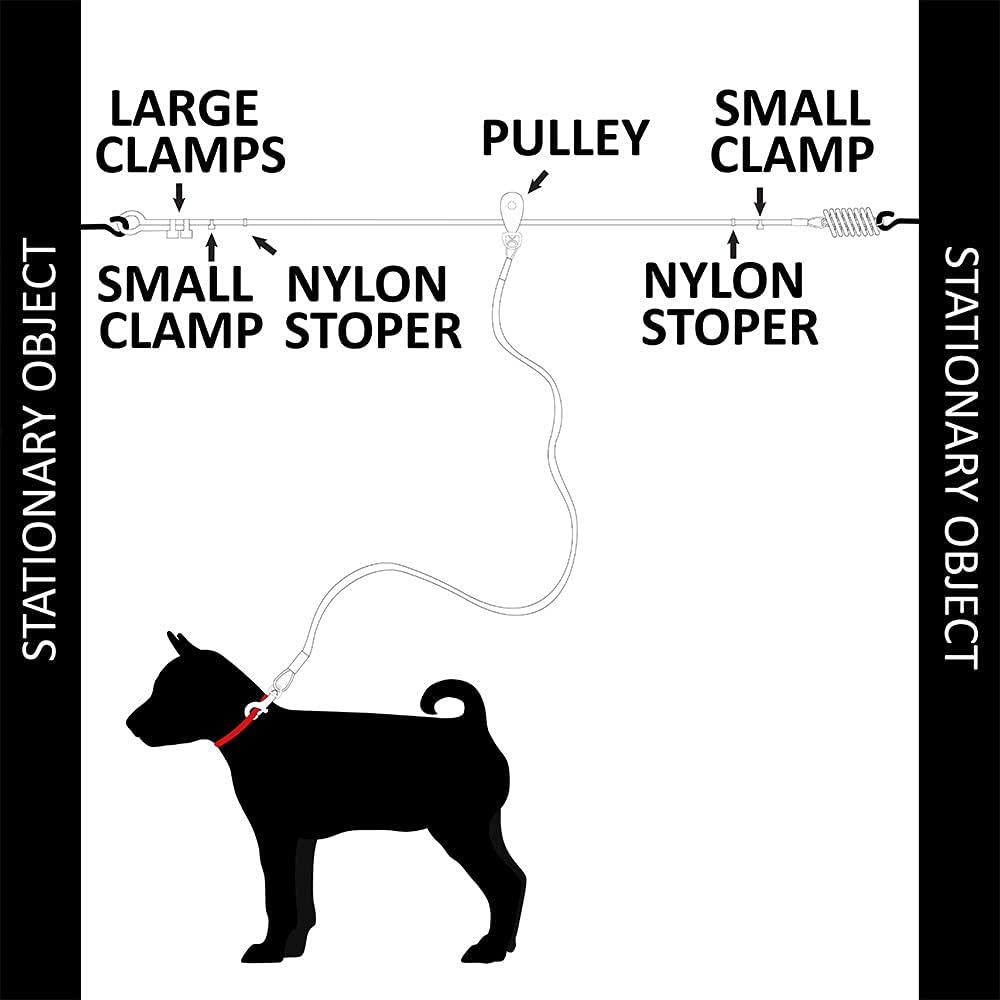 BV Pet Small Tie Out Cable for Dog up to 35 Pound, 25-Feet