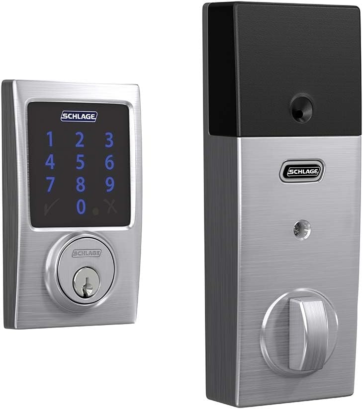 Schlage BE469ZP CEN 622 Connect Smart Deadbolt with Alarm with Century Trim in Matte Black, Z-Wave Plus Enabled