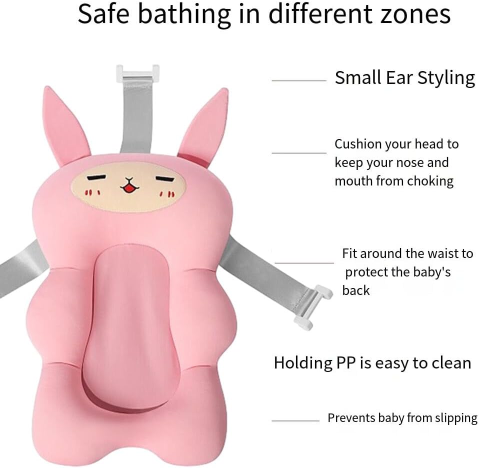 gosduiwip Baby Bath Pillow Soft Comfort and Anti-Slide for Relaxing Bath Experience Soft and Comfortable Float Bather Bathtub Pad, White