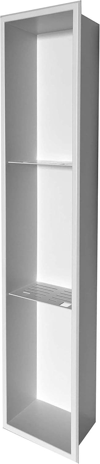 Agua Canada Shower Niche 12”x 12” Single Shelf Organizer Best Modern in Wall Bathroom Accessory for Shower or Tub Storage Insert Holds Soap Bottles Toiletries (GOLD) NICOLA12X12-GD