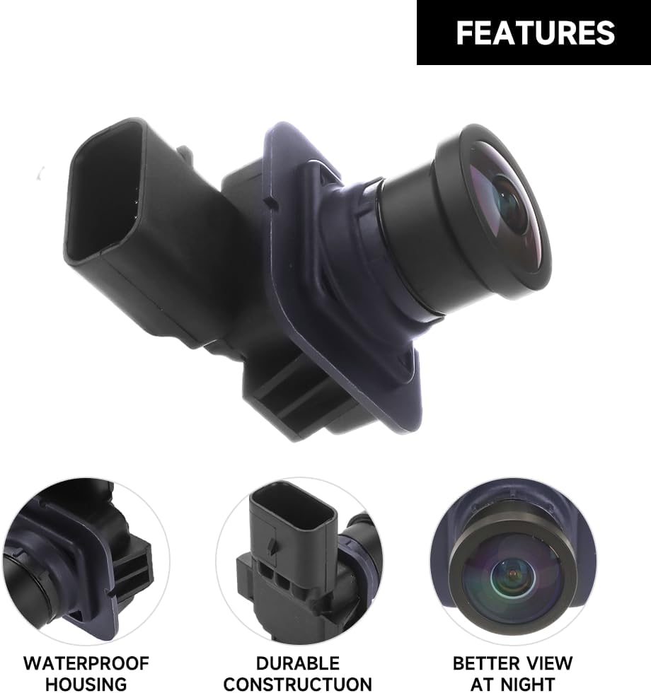 Rear View Back Up Wide Angle Camera Park Assist Reverse Camera - Compatible for Ford Edge 2015-2018 - Replace Part F2GZ19G490A