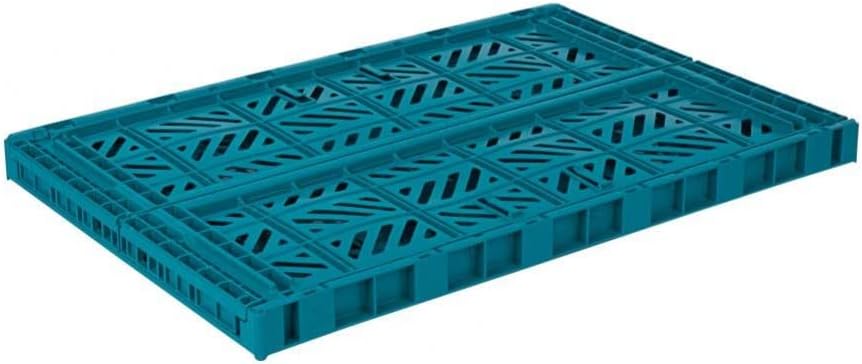 AYKASA Collapsible Storage Bins, Plastic Crate for Storage, Collapsible Crate, Utility Stackable Box (Small, Arctic blue)