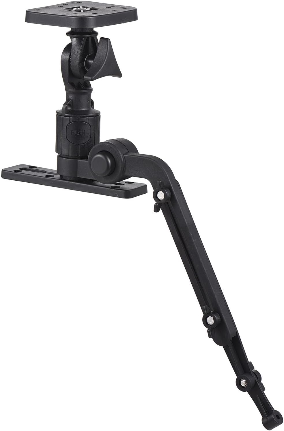 HXBER Kayak Fish Finder Mounting Plate Kayak Boat Transducer Mounting Arm with Adjustable Fishing Pole Holder