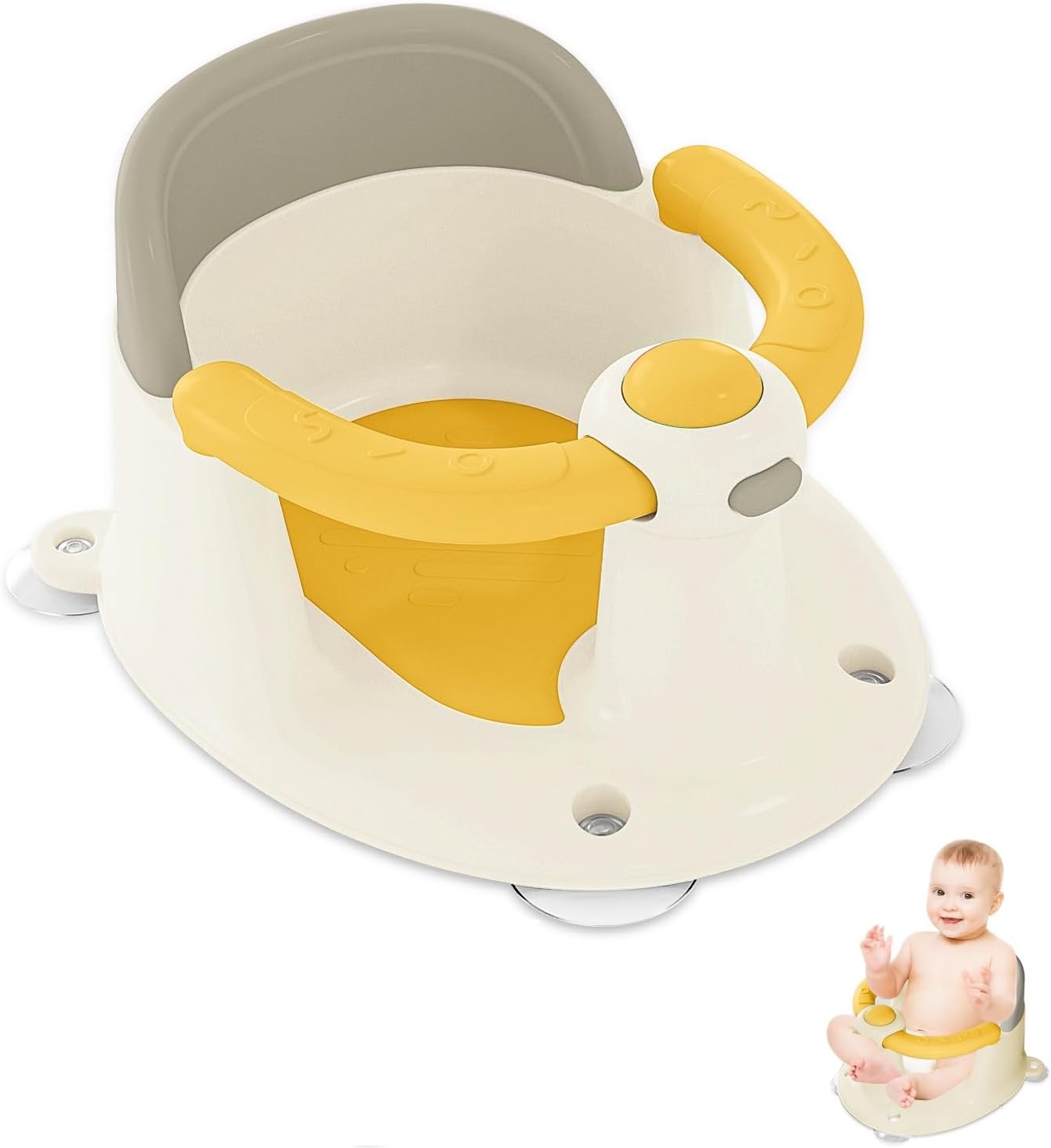 Baby Bath Seat for Babies 6 Months & Up, Bath Seats for Babies Sitting Up, Open Design Bathtub Seat for Baby, Non-slip, Compact Toddler Bath Seat.