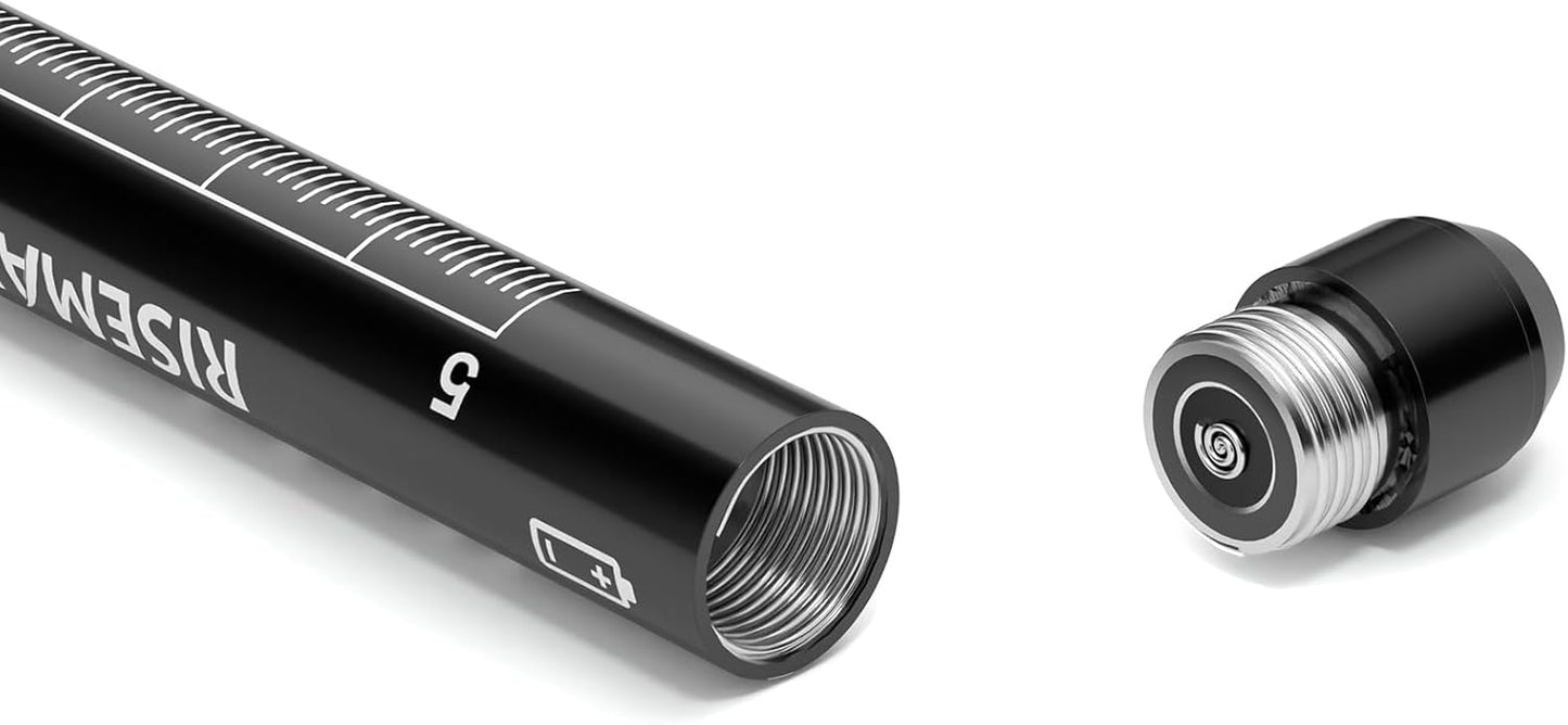 RISEMART Pen Lights for Nurses, 2 Pack Reusable Medical Light with Pupil Gauge and Ruler, White Light LED Penlight for Student Doctors EMT (Black/White)