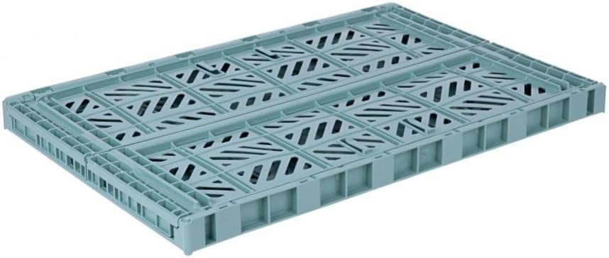 AYKASA Collapsible Storage Bins, Plastic Crate for Storage, Collapsible Crate, Utility Stackable Box (Small, Arctic blue)