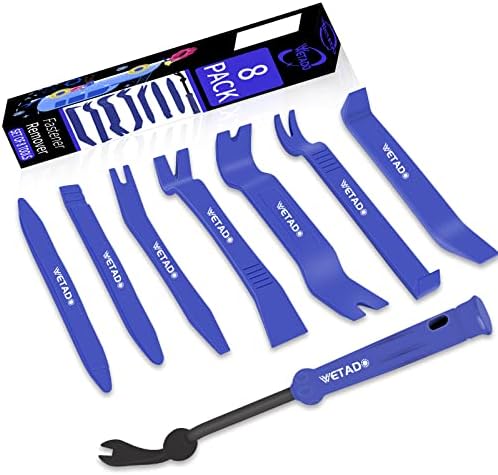 Wetado Trim Removal Tool, Car Upholstery Repair Kit, Car Door Audio Panel Trim Removal Set, Fastener Terminal Remover Tool Set Clips Pry Kit Auto Clip Pliers (8PCS Red)