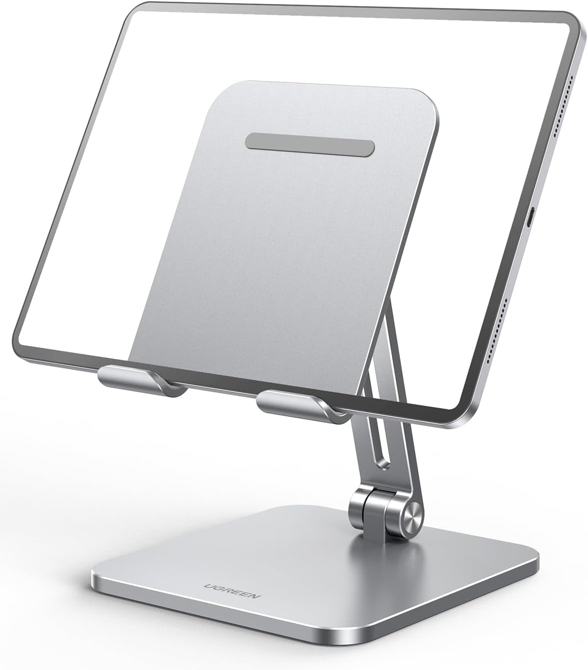 UGREEN Tablet Stand for Desk, Aluminum Stand for iPad Extended Height, Adjustable Foldable Portable Desktop Stand Holder for iPad Pro 12.9 11 9.7 10.5 iPad Air Mini Galaxy Surface iPhone 14 Pro, Grey