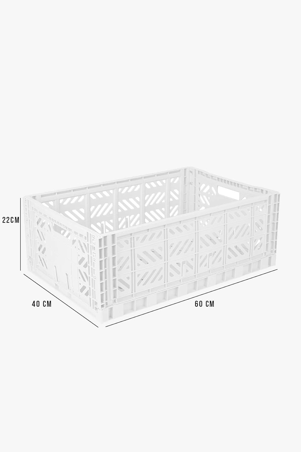 AYKASA Collapsible Storage Bins, Plastic Crate for Storage, Collapsible Crate, Utility Stackable Box (Small, Arctic blue)