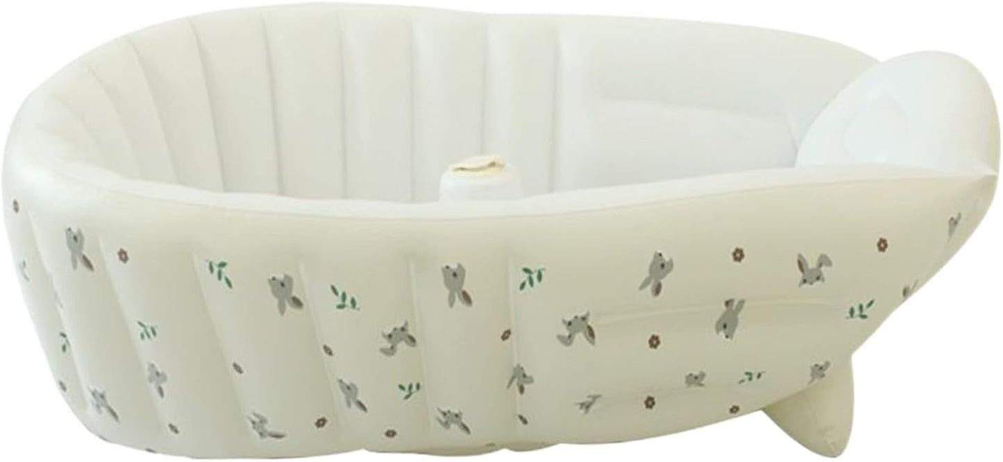 Baby Bath Tub, Inflatable Toddler Wash Tub Bath Seat With Pump | Adjustable Bathing Support Seat, Foldable Sitting Shower Bathtub For Camping Beach Travel Outdoor