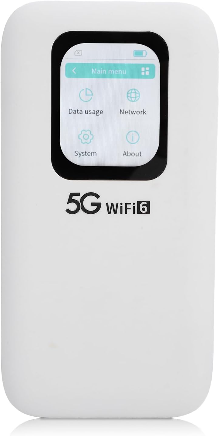 5G 4G Wi Fi LTE Mobile Hotspot, 5G Router with Nano SIM Card Slot, Portable Wi Fi 6 Mobile Hotspot for Travel, 16 Users, 2.01 Inch Screen, for Home Or Everywhere You Go