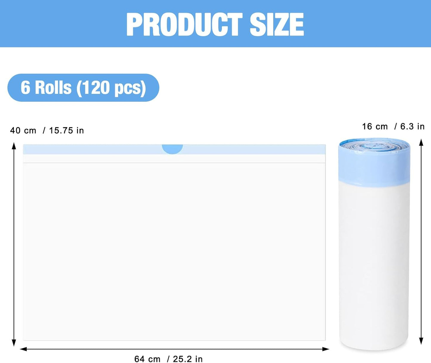 Cat Litter Box Liners, 120 Count Large Cat Litter Bags Thickened Cat Litter Waste Receptacles Bags Automatic Self Cleaning Cat Litter Box Liner, Universal Compatible for Most Litter Boxs