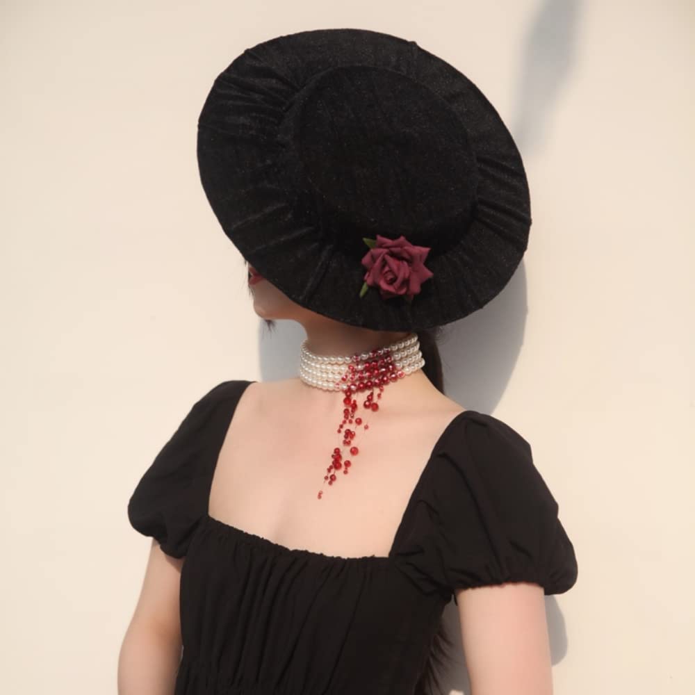 Dripping Blood Imitation Pearls Halloween Party Choker Necklace Vampire Party Costume