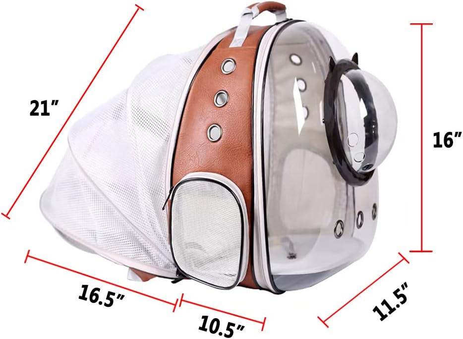LAIRIES Dual Expandable Cat Backpack Carrier Front & Back Extension Pet Backpack Carrier, Fit up to 20 lbs, Bubble Capsule Dog Backpack Travel, Hiking & Outdoor Backpack (CL-Star Blue, Dual Extension)