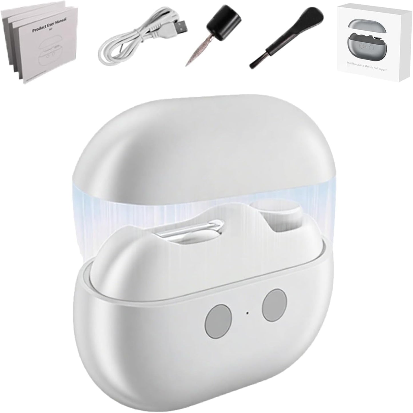 Electric Nail Clipper, Yosody Easyclip Electric Toe Nail Toenail Clippers for Thick Toenails Seniors, Vueeze Imwing Easy Clip Smart Nail Trimmer Cutter for Adults People Men (White)
