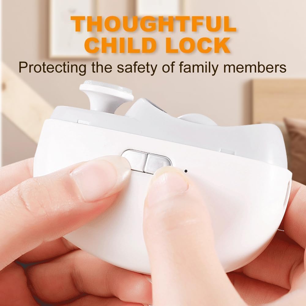 3 in 1 Automatic Electric Nail Clipper with Polishing, Safe Convenient,2025 New Pattern Nail Trimmer, Two-Speed Adjustment Electric Toe Nail Clippers Nail Cutter with Light for Kids Adults (White)