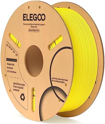 ELEGOO PLA Filament 1.75mm Black 1KG,3D Printer Filament Dimensional Accuracy +/- 0.02mm,1kg Cardboard Spool(2.2lbs) 3D Printing Filament Fits for Most FDM 3D Printers