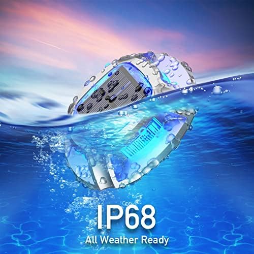 Quntis 12Pcs Solar Deck Lights, 2 Color Modes Blue+White Solar Driveway Lights, IP68 Waterproof Dock Lights Warning Step Lights, Aluminum Solar Lights Outdoor for Garden Stair Path Walkway