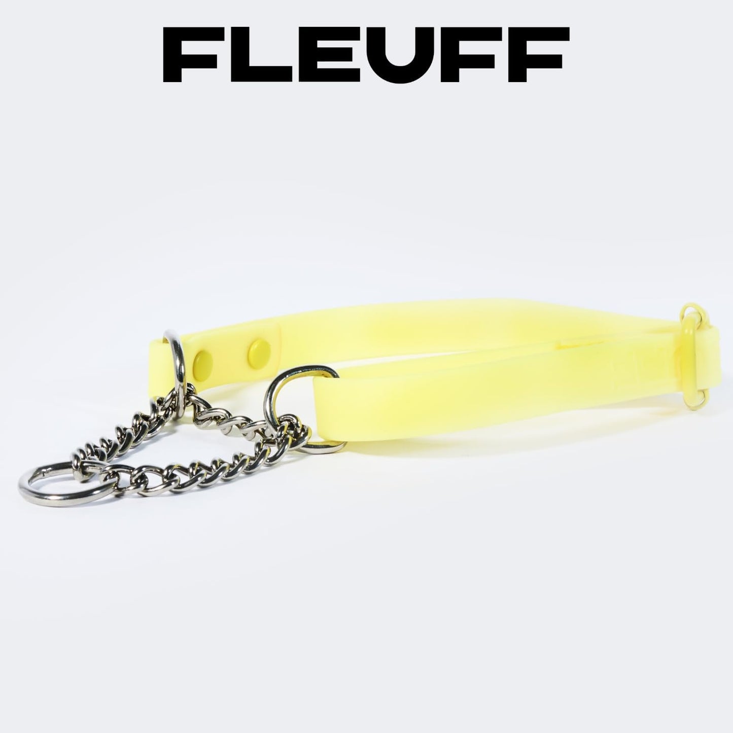 Fleuff Waterproof Martingale Dog Collar (Mellow Yellow, Medium)