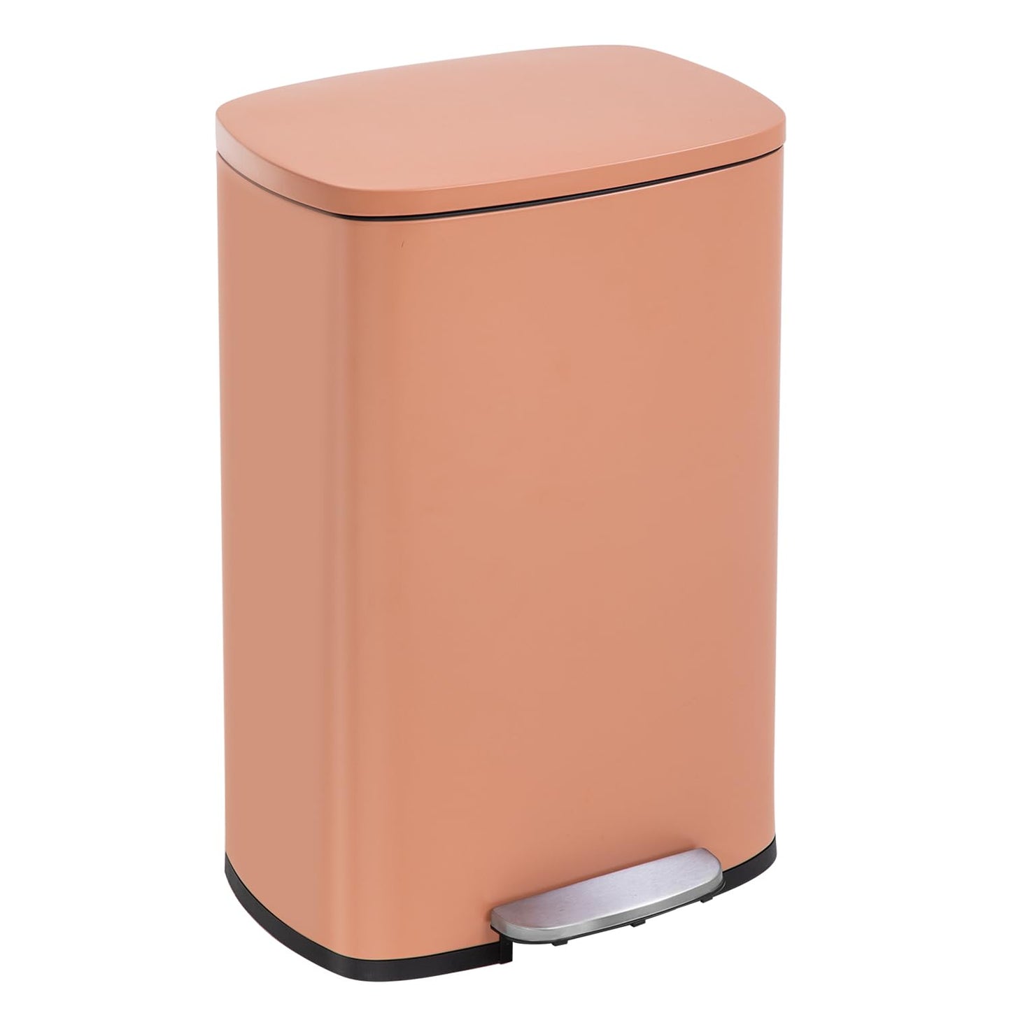 13 Gallon/50 L Garbage Can Kitchen Trash Can with Lid for Office Bedroom Bathroom Step Trash Bin Fingerprint-Proof Brushed Stainless Steel