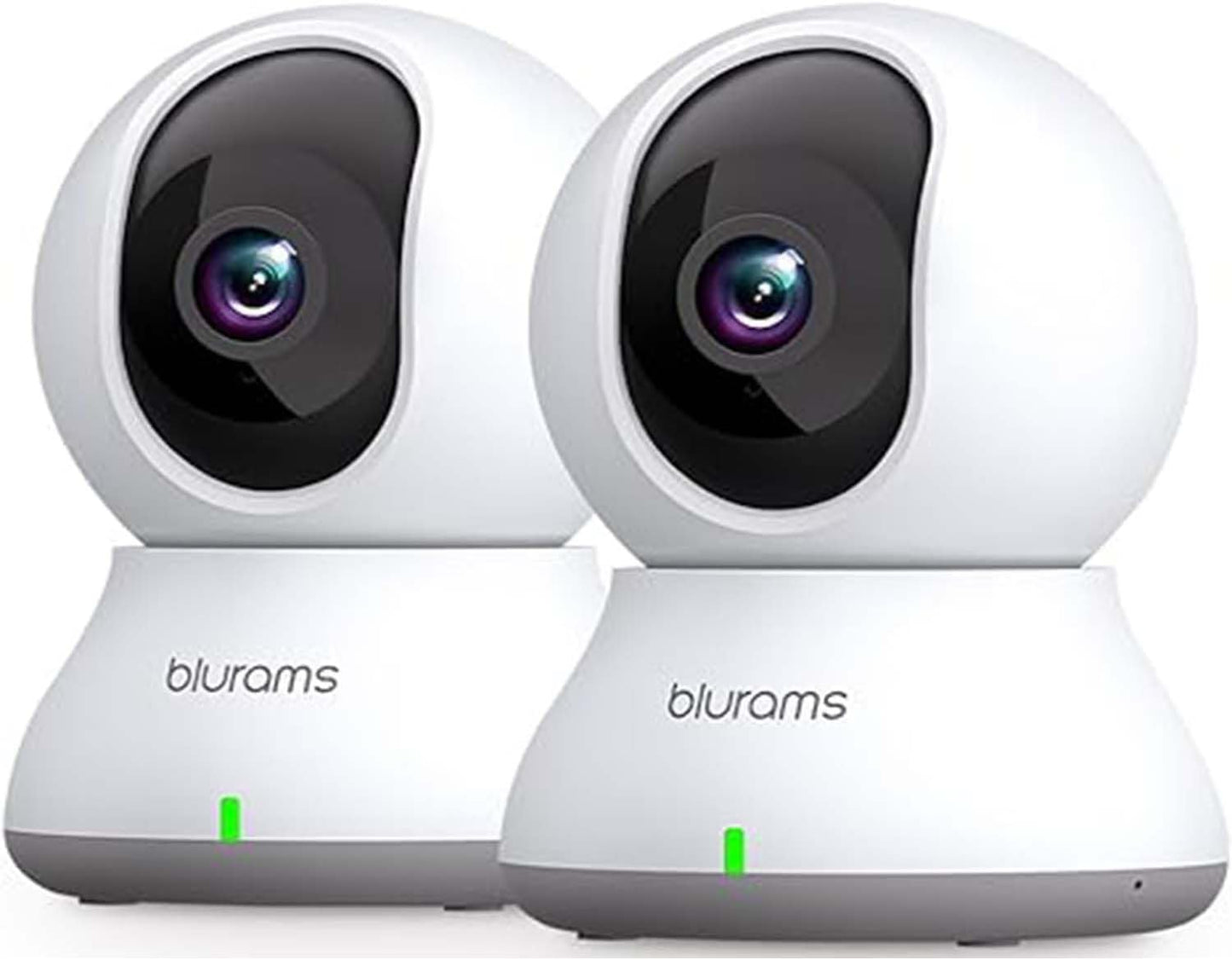 blurams Security Camera, 2K Indoor Camera 360-degree Pet Camera for Home Security w/ Motion Tracking, Phone App, 2-Way Audio, IR Night Vision, Siren, Works with Alexa & Google Assistant,White