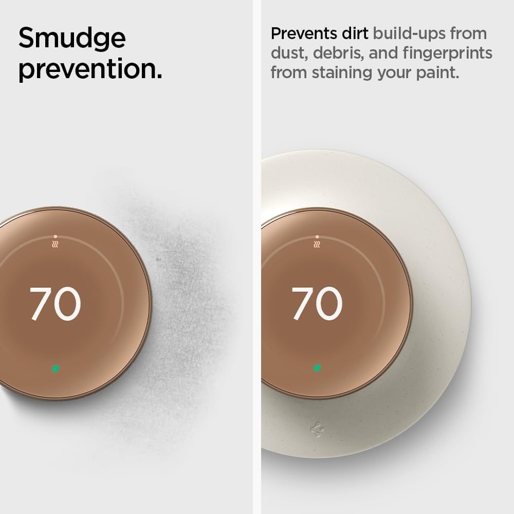 Spigen Wall Plate Designed for New Google Nest Learning Thermostat 4th Generation (2024) Wall Plate - Matte Black