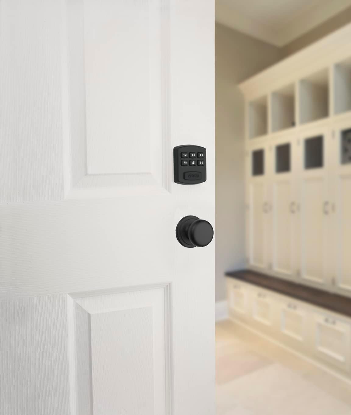 Weiser Powerbolt 3 Matte Black Keyless Entry Door Lock/Deadbolt Lock, 10-Button Keypad Door Lock with Auto Lock and 12-Month Battery Life, Electronic Door Locks for Front Door, Home Décor