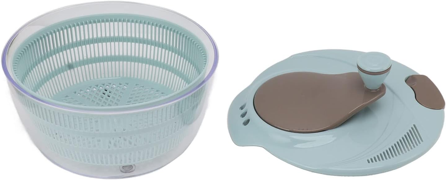 Haofy Plastic Salad Spinner Fast Mixing Salad Dehydrator for Kitchen, Spinners for Vegetables and Fruit (Blue)