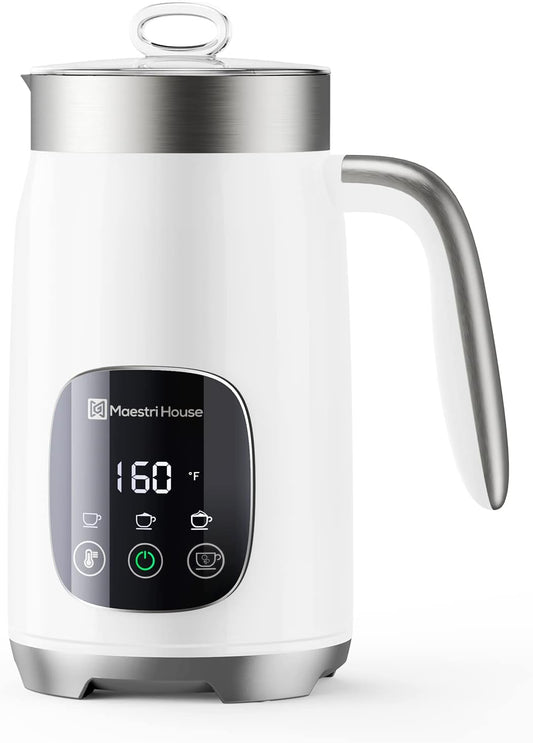 Maestri House Milk Frother, Variable Temp and Froth Thickness Milk Frother and Steamer, 14.1OZ/400ML Smart Touch Control Foam Maker, Memory Function for Latte, Warm Milk, Hot Chocolate,DualFro 400