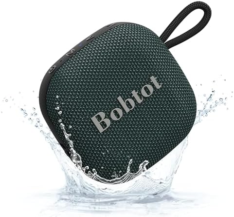 Bobtot Portable Bluetooth Speakers Wireless - IPX7 Waterproof Mini Shower Speaker with 16 Hours Playtime, Loud Stereo Sound, Rich Bass, TWS, Built-in Mic, Small Size for Travel Sport, Green