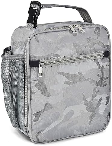 Insulated Lunch Bag, Leakproof Portable Lunch Box for Women Men Boys Girls, Large Capacity Cooler Bag with Handle and Bottle Pocket for Office School Camping Hiking Outdoor Beach Picnic (Black)