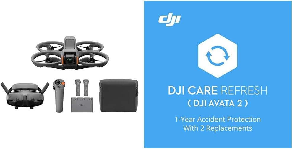 DJI Avata 2 Fly More Combo (3 Batteries), FPV Drones with Camera for Adults 4K, Immersive Experience, One-Push Acrobatics, Built-in Propeller Guard, 155° FOV, Drone Compliant with FAA Remote ID
