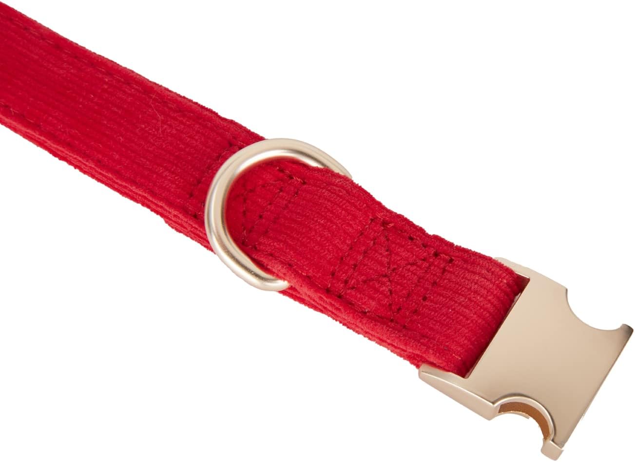 YUDOTE Soft Cotton Dog Collar with Metal Buckle Adjustable Heavy Duty Comfy Corduroy Collars for Small Medium Large Dogs,Black,Small