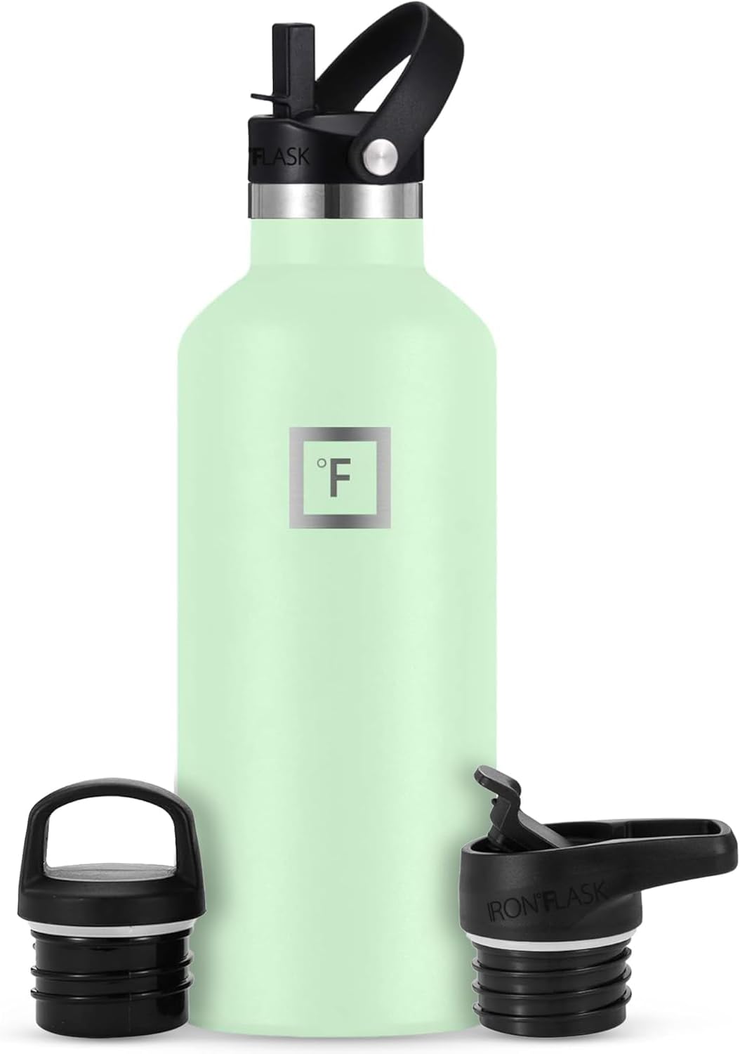 Camping & Hiking Hydration Canteens - 24oz 3 Lids (Narrow Straw/Spout Lid) Leak Proof Vacuum Insulated Stainless Steel - Hot & Cold Double Walled Sports Water Bottle