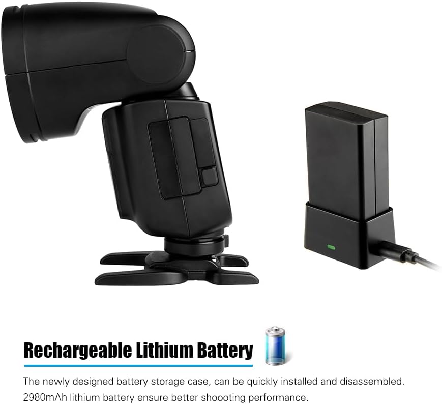 Godox V1C Professional Camera Flash Speedlite Speedlight Round Head Wireless 2.4G Replacement for Canon EOS Series 1500D 3000D 5D Mark LLL 5D Mark ll for Wedding Portrait Studio Photography