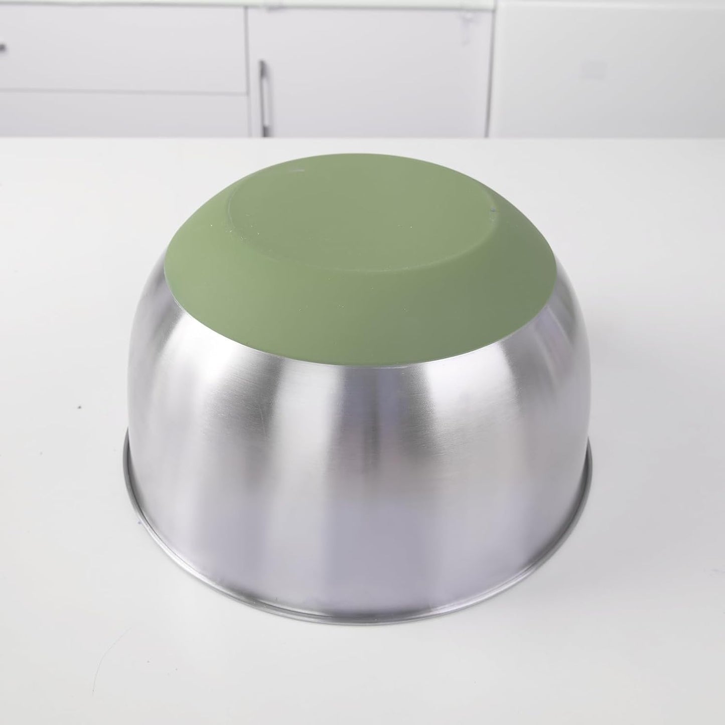 Shatomo Stainless Steel Salad Spinner, 5L Lettuce Spinner with Non-Slip Base, Drain and Stop Button, Fruit and Vegetable Washer and Dryer Spinner