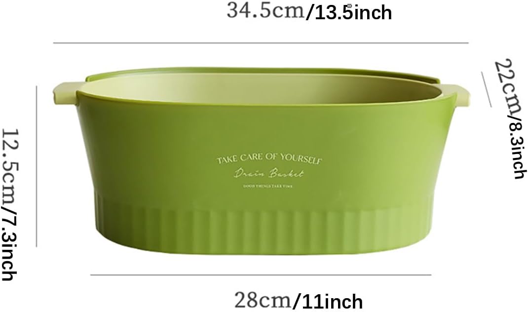 Kitchen Washbas Food Strainer Drain Basket Rotating Drainer Double-Layer Basin Vegetable Fruit Washing Strainer