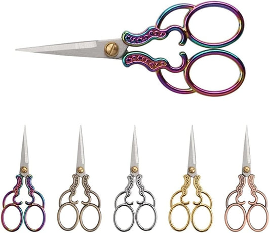 Kitchen Scissors Professional Stainless Steel Sewing Scissors Vintage Embroidery Scissors Craft Tailor Scissor(Gold)
