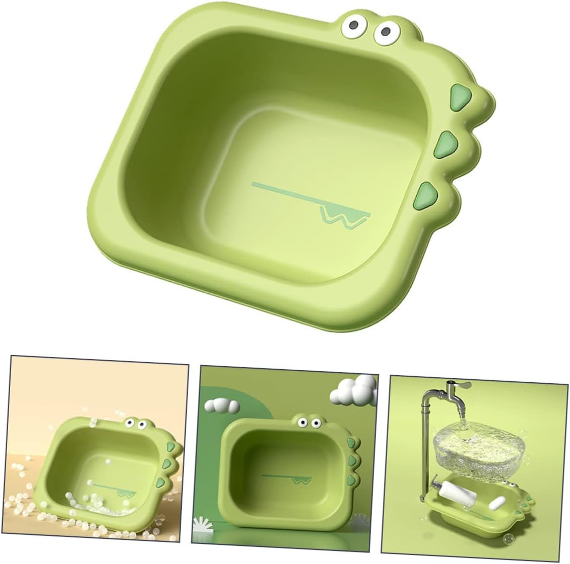 ERINGOGO Large Green Baby Wash Basin for Infants Portable Cartoon Boys and Girls Bath Tub Suitable for Newborns and Toddlers