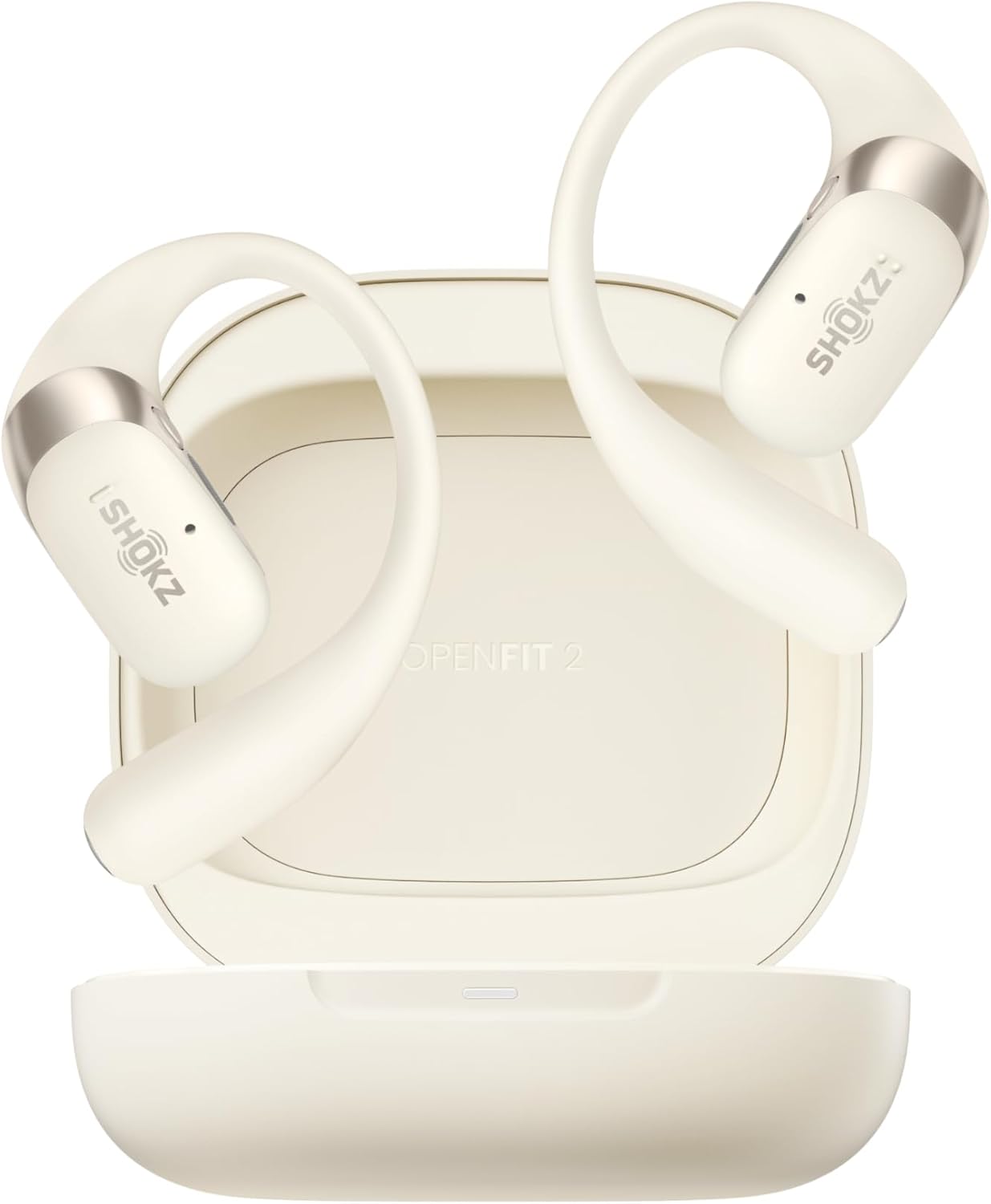 New SHOKZ OpenFit 2 Open-Ear Headphones, True Wireless Bluetooth Earphones with Microphone, Earhook Earbuds with 48 Hours of Playtime, Fast Charging, IP55 Water-Resistant, with Carrying Bag, Black