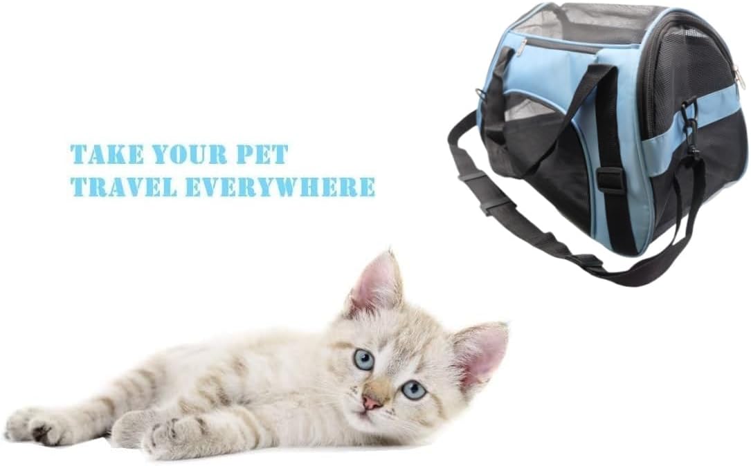 ZaneSun Cat Carrier,Soft-Sided Pet Travel Carrier for Cats,Dogs Puppy Comfort Portable Foldable Pet Bag Airline Approved (Small Rosered)