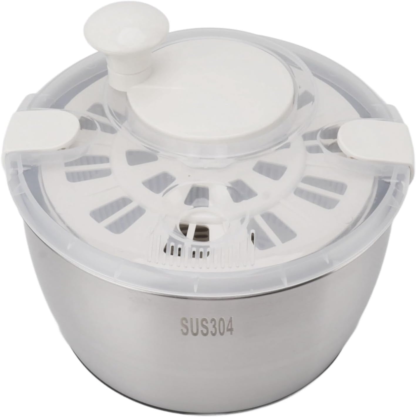 Vomeko Stainless Steel Salad Spinner, Large Salad Spinner Vegetable Washer,Multifunctional Large Capacity Lettuce Spinner, Fruit Washer Drain Basket
