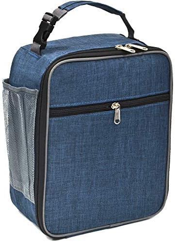 Insulated Lunch Bag, Leakproof Portable Lunch Box for Women Men Boys Girls, Large Capacity Cooler Bag with Handle and Bottle Pocket for Office School Camping Hiking Outdoor Beach Picnic (Black)
