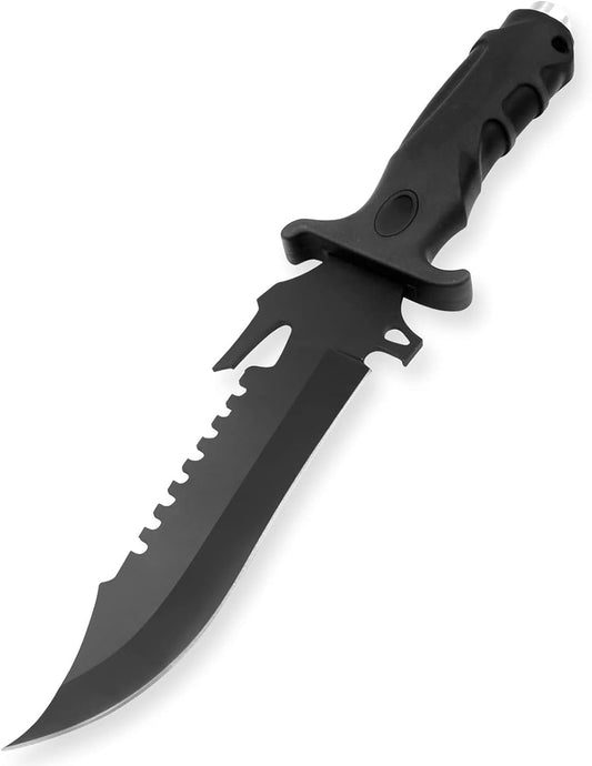 CLYZSTU Hunting Knife,Fixed-Blade Hunting Knives Multifunctional Survival Knife,5.7 Inch Blade Strong and Sharp Stainless Steel with Nylon Sheath For Outdoor Hunting Camping Fishing Hiking Self Defenses Field Survival S006B