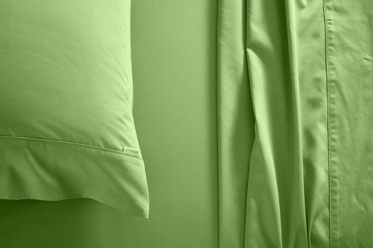 Linen Sheets 100% Egyptian Cotton- Twin-XL Sheet Set 4 Piece- 1000 Thread Count- Fits Upto 18" Deep Pocket- Long Staple Cotton Bedding, Sateen Weave-Light Blue Solid