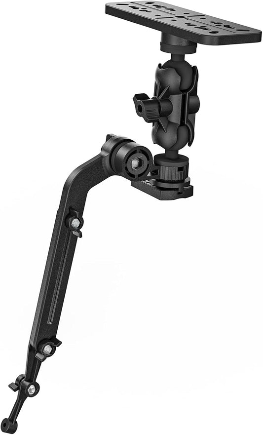 EDSRDPLT Universal Kayak Fish Finder Mount with Transducer Arm Adjustable 9–14” Tool-Free Rail Installation – Fish Finder Bracket for Kayaks, SUPs & Small Boats