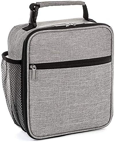 Insulated Lunch Bag, Leakproof Portable Lunch Box for Women Men Boys Girls, Large Capacity Cooler Bag with Handle and Bottle Pocket for Office School Camping Hiking Outdoor Beach Picnic (Black)