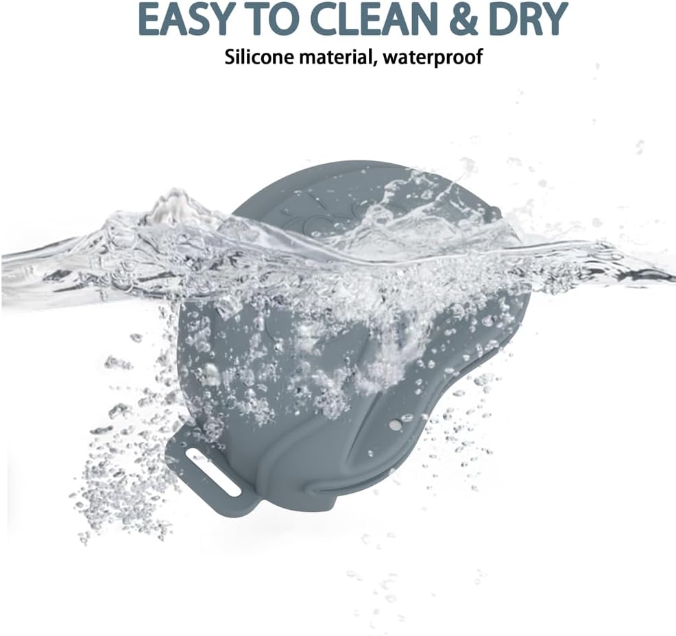 TUCANA Silicone Dog Treat Pouch for Pet Training – Upgraded 4 Strong Magnets Enhanced Magnetic Closure, Ease of Cleaning, Come with Adjustable Wasit Belt and Effective Dog Clicker (Grey)