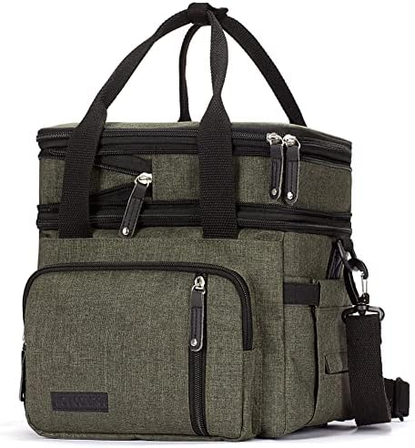 Lunch Bag Women Insulated Lunch Box for Work, Purple Expandable Large Lunch Bags, Leakproof Double Deck Lunch Box Cooler Bag(Purple)