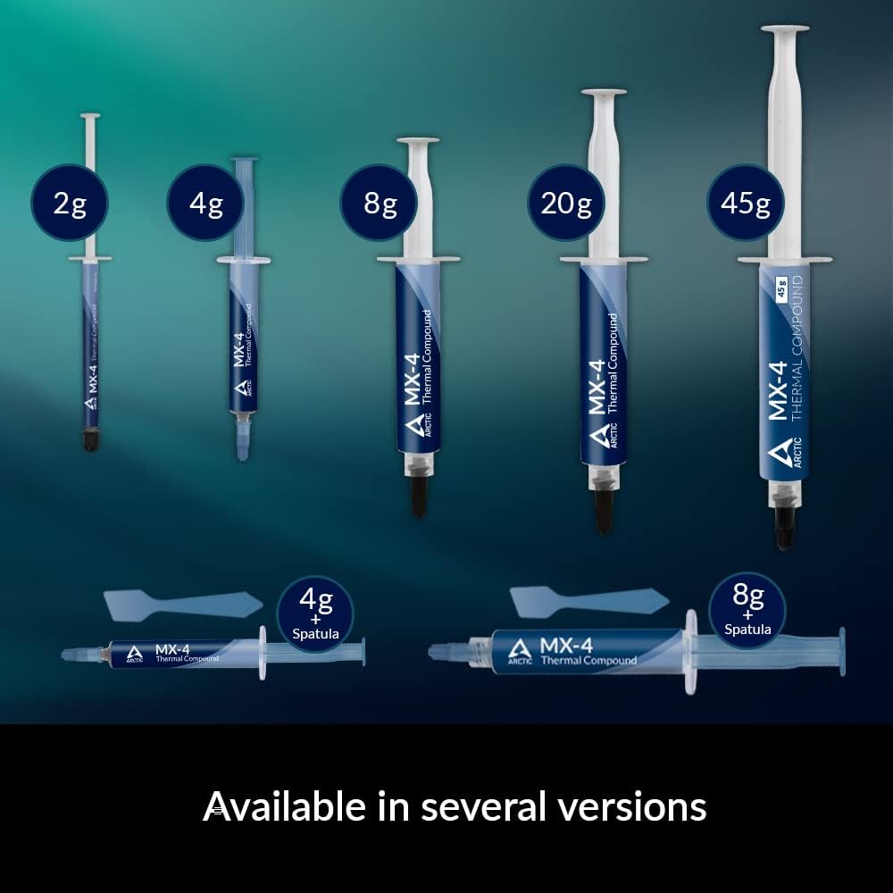 ARCTIC MX-4 (incl. Spatula, 4 g) - Premium Performance Thermal Paste for All Processors (CPU, GPU - PC, PS4, Xbox), Very high Thermal Conductivity, Long Durability, Safe Application, Non-Conductive